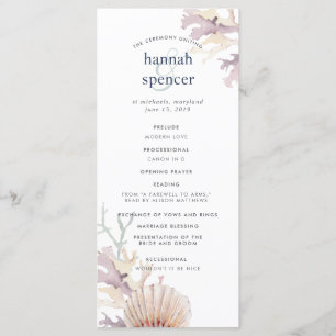Coral Reef Wedding Program