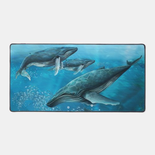 Coral Reef Whales Desk Mat