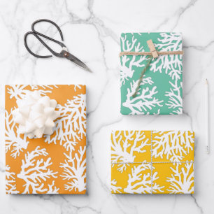 Coral Reefs Beach Summer Wedding Wrapping Paper Sheets