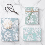 Coral Reefs Beach Summer Wedding  Wrapping Paper Sheets<br><div class="desc">Coral Reefs summer coastal  beach.  Customizable background color to fit your desired color scheme. Use the customize button and choose any color you prefer.</div>