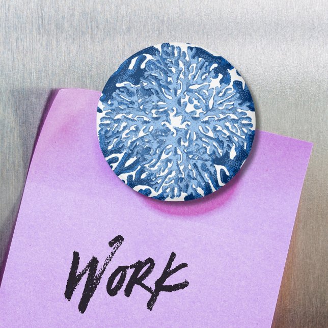 Coral Rococo in Blue Indigo Option 1 Magnet (Creator Uploaded)