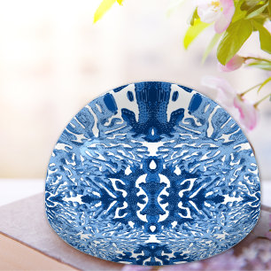 Coral Rococo in Blue Indigo Paperweight