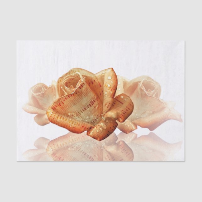 Coral Rose Blossom with Sheet Music (Front)