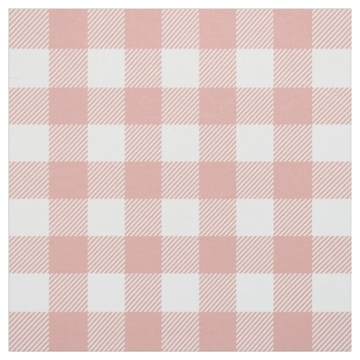 Coral Rose Buffalo Plaid Fabric