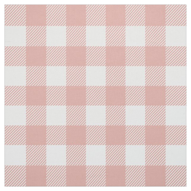 Coral Rose Buffalo Plaid Fabric (Swatch)