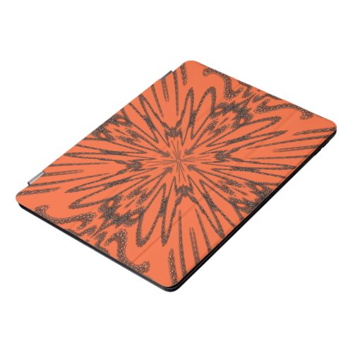 Coral Rose Charcoal Gray Abstract Pattern Art iPad Pro Cover