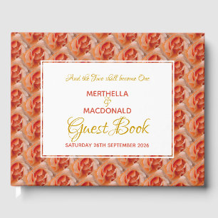 CORAL ROSE Christian Scripture Patriotic Wedding Guest Book