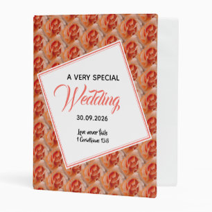 Coral Rose Floral VERY SPECIAL WEDDING Scripture Mini Binder