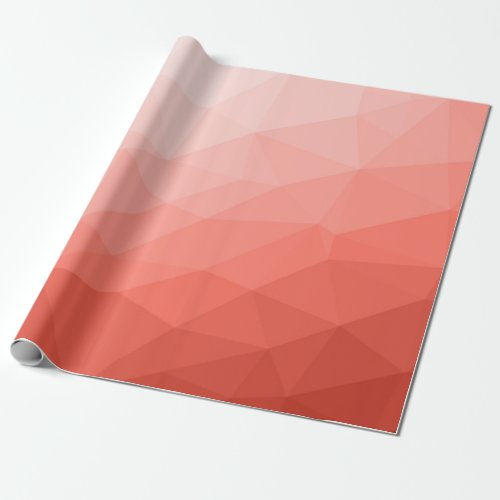 Coral rose geometric mesh ombre pattern wrapping paper