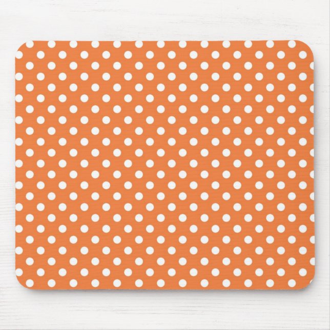 Coral Rose Medium Polka Dot Mousepad (Front)