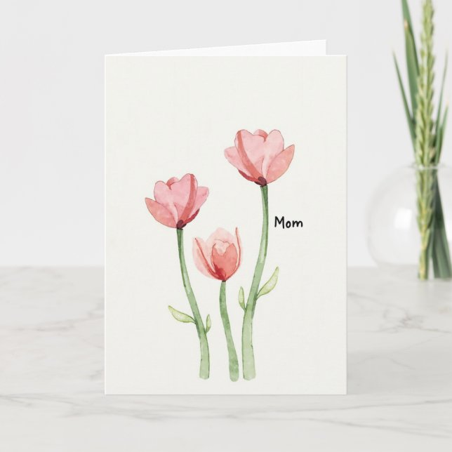 Coral Rose Mothers Day Art Card (Front)