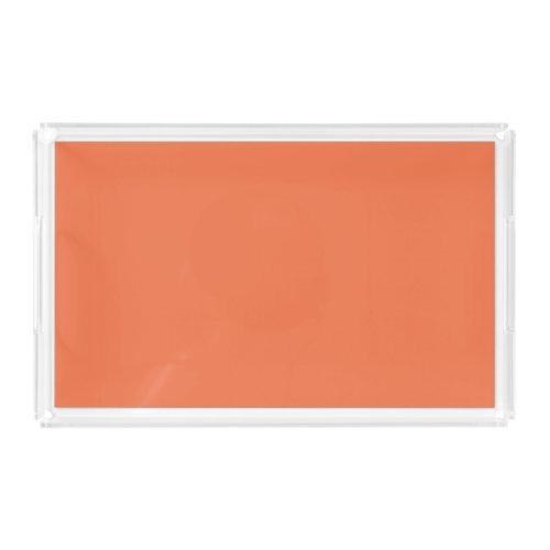 Coral Rose Orange Solid Color Print Acrylic Tray