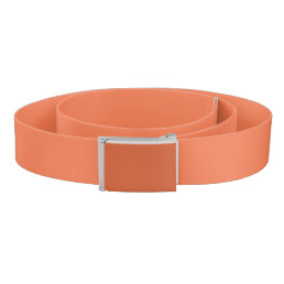 Coral Rose Orange Solid Color Print Belt