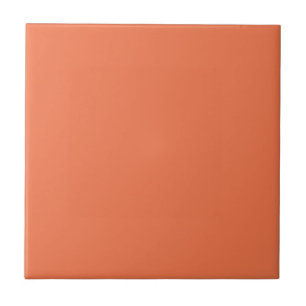 Coral Rose Orange Solid Color Print Ceramic Tile