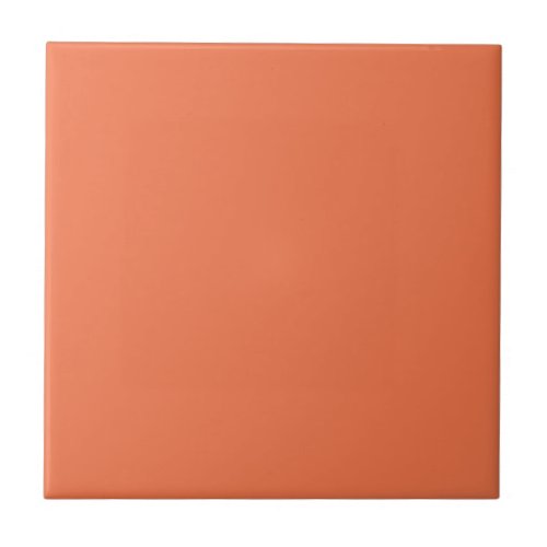 Coral Rose Orange Solid Color Print Ceramic Tile