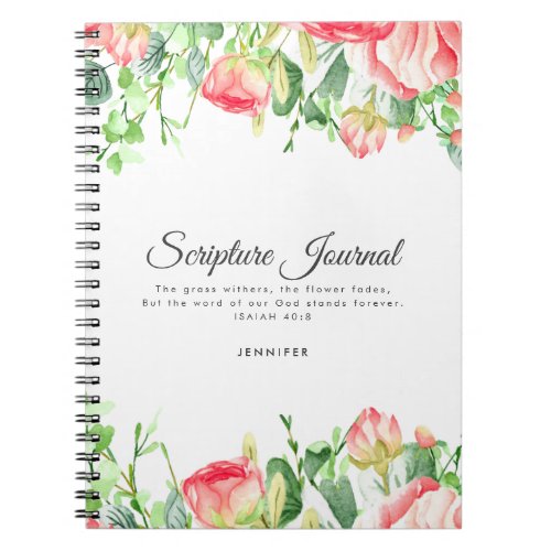 Coral Rose Personalized Scripture Journal
