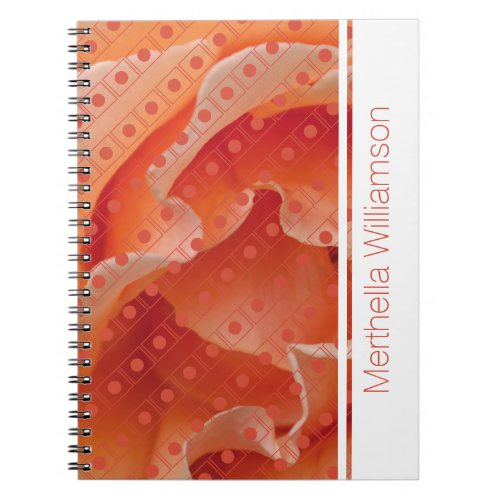 Coral Rose Polka Dot Custom Notebook Journal