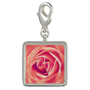 Coral rose print charm