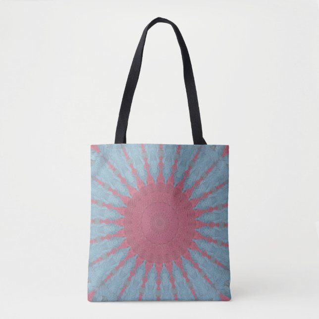Coral Rose Starburst Tote Bag (Front)
