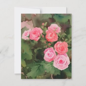 Coral Roses Note Card by HDKingsbury at Zazzle