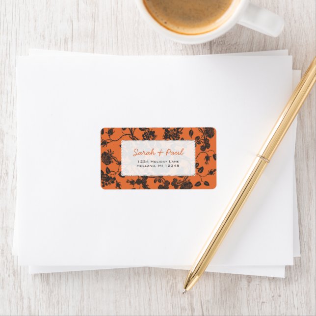 Coral Roses Return Address Label (Insitu)