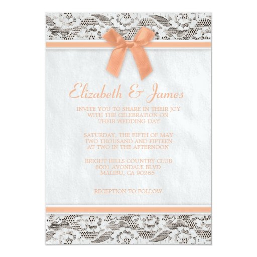 Rustic Coral Wedding Invitations 5