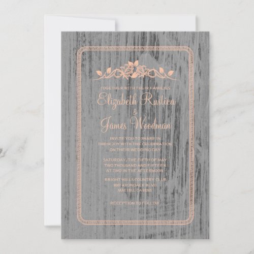 Coral Rustic Country Burlap Wedding Invitations