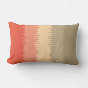 Coral Salmon Pink Beige Brown Cream  Lumbar Pillow