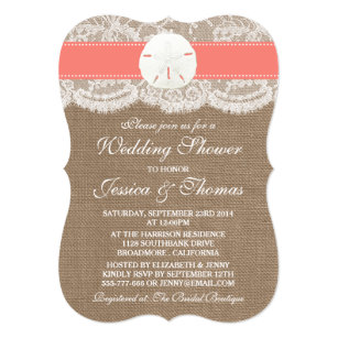 Sand Dollar Beach Coral Wedding Invitations Zazzle