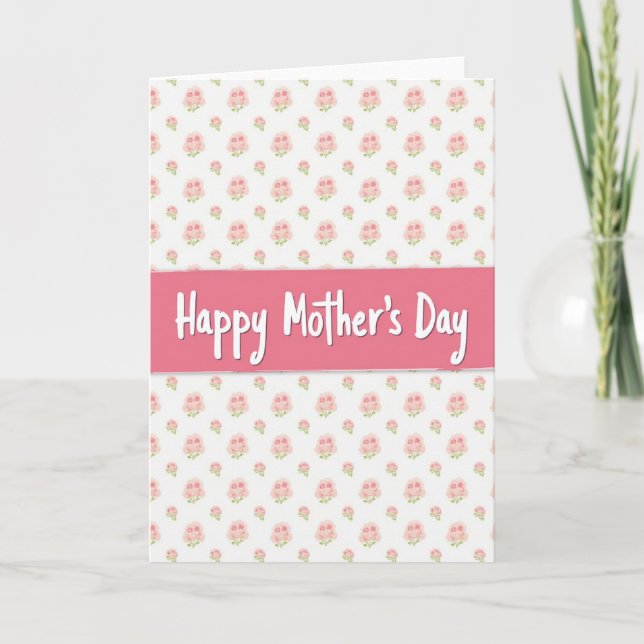 Coral Script Mothers Day Card (Front)