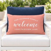 Coral Script Welcome Monogram Porch