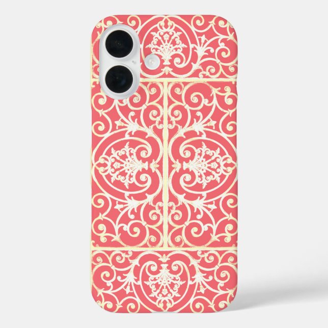 Coral scrollwork pattern Case-Mate iPhone case (Back)