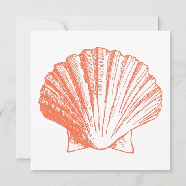 Coral Sea Shell Luau Reception Invitation (Front)