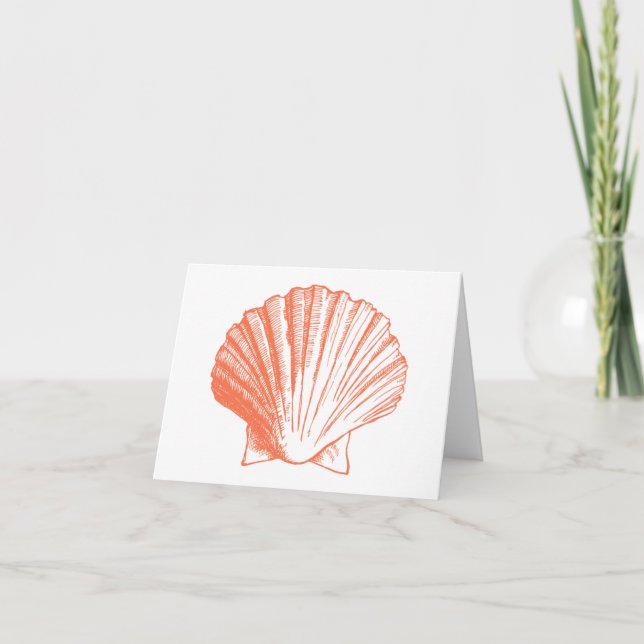 Coral Sea Shell Thank You Note Cards (Front)