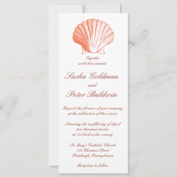 Coral Sea Shells Wedding Invitation by OddballAffairs at Zazzle