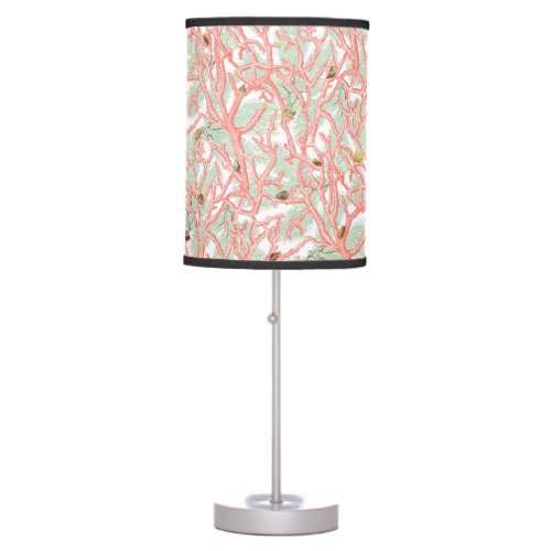 Coral Seashells Ocean Nautical Table Lamp