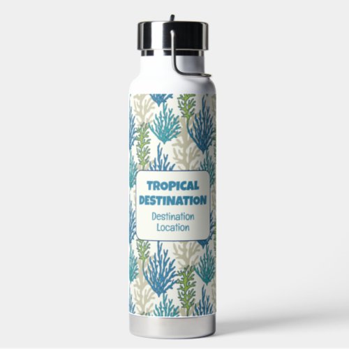 Coral Seaweeds custom text Water Bottle