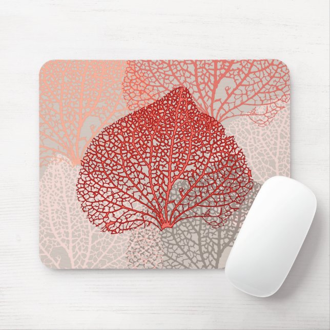 Coral Shadow Mouse Pad (With Mouse)