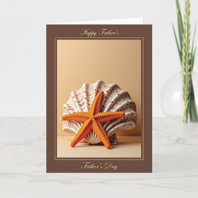 Coral Shell Fathers Day Card (Front)