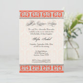 Coral & Silver, Diamonds & Lace, Mis Quince Anos Invitation (Standing Front)