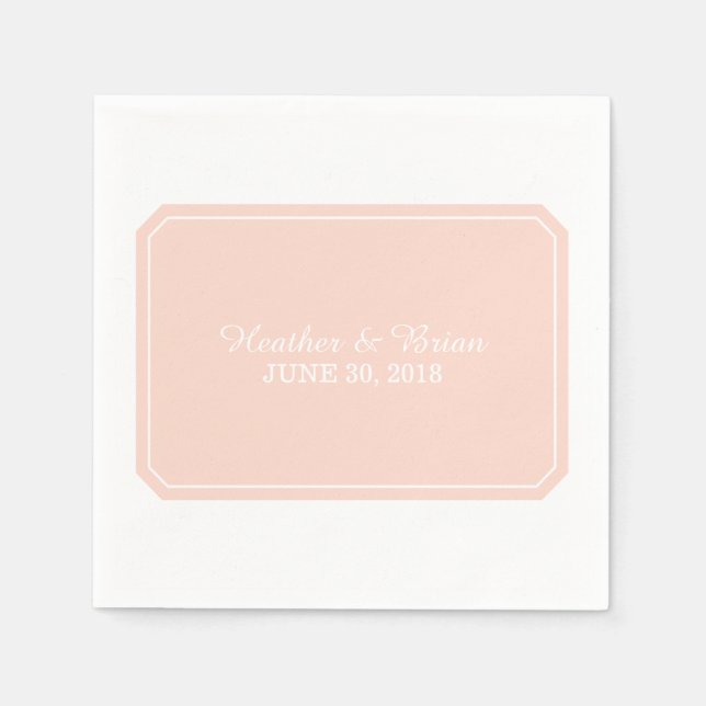Coral Simply Elegant Paper Napkins (Front)