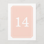 Coral Simply Elegant Table Number Postcard