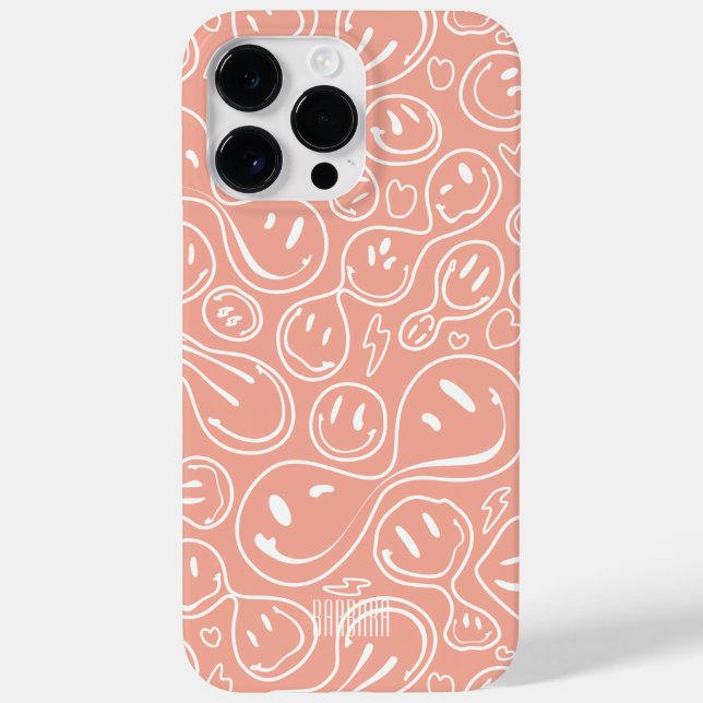 Coral Smile Smiling Face Pattern Stylish Modern  Case-Mate iPhone Case (Back)