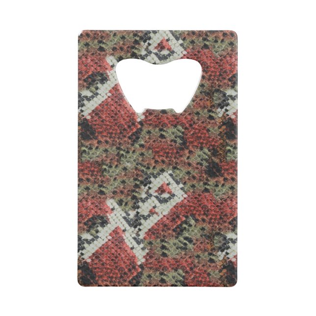 Coral Snake Skin Credit Card Bottle Opener (Front)