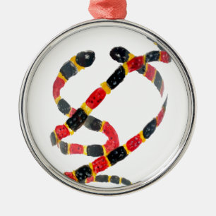 Coral Snakes Reptile Metal Ornament