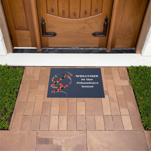 Coral Snakes Wildlife Art Personalized Doormat (Outdoor)
