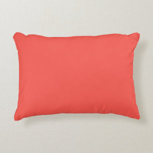 Coral (solid color)  Accent Pillow