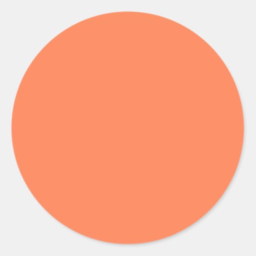 Coral Solid Color Classic Round Sticker