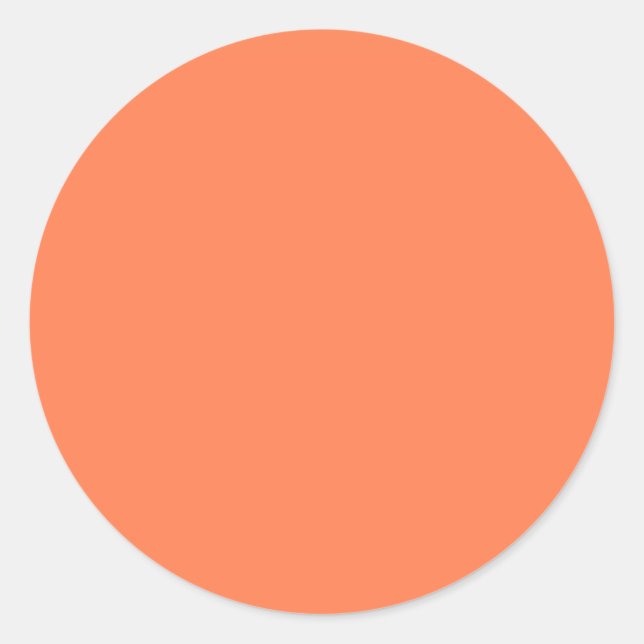Coral Solid Color Classic Round Sticker (Front)
