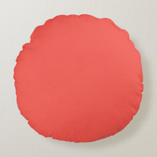  Coral solid color  Round Pillow